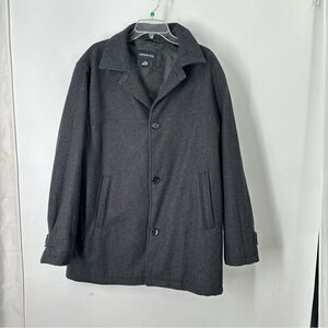 London Fog Mens's Size Large Grey Wool Car Coat